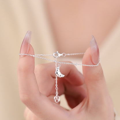 D廠【YC5416SL】S925純銀牛角包手鍊可愛童趣爆款小眾獨特設計感清新手飾 25.01-1