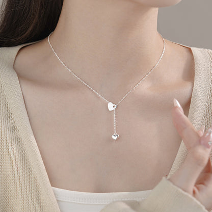 D廠【YC1692N】S925純銀愛心項鍊甜美氣質韓風可愛小眾公主流蘇鎖骨鏈 25.03-2