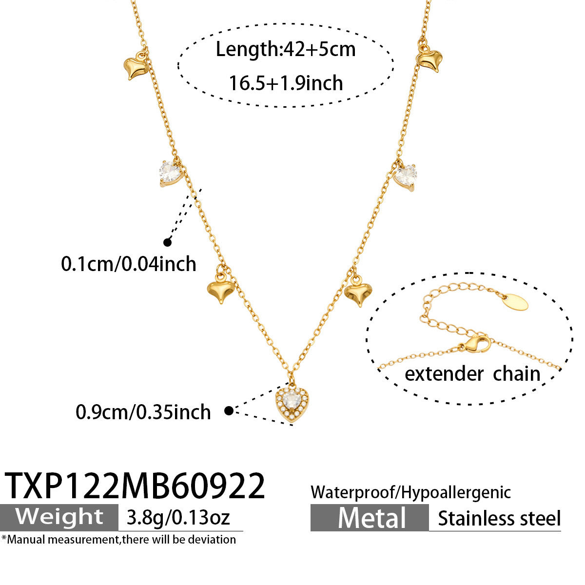 B廠【TXP122】 幾何愛心鋯石手鍊耳環項鍊首飾套裝
 26.09-4