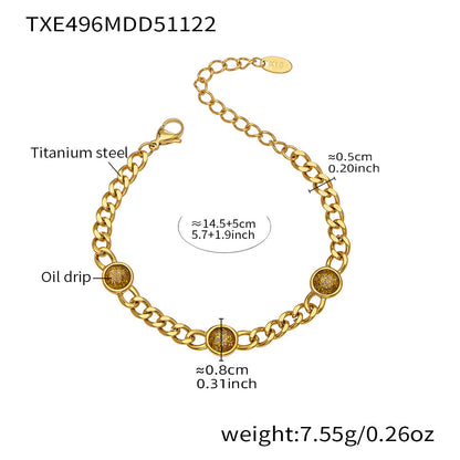 B廠【TXP496】歐美熱銷款仿珍珠流蘇項鍊手鍊不鏽鋼鍍18k金ins小眾設計首飾套裝
 25.11-4