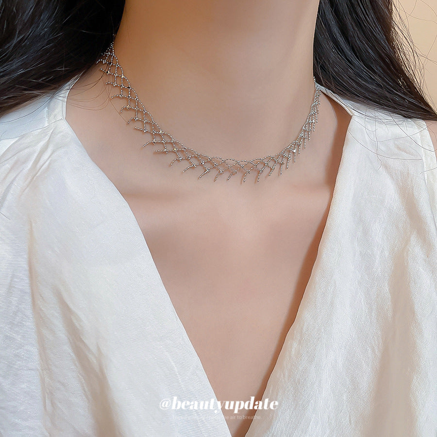 A廠【HN10478】韓系ins編織花邊鏤空項鍊個性小眾極簡風鎖骨鏈輕奢氣質百搭項鍊
 25.11-1