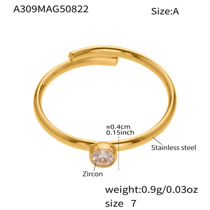 B廠【A309】超閃5A鋯石小鑽尾戒三件組戒指不鏽鋼18k鍍金飾品跨境rings
 25.10-1