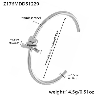 B廠【Z014】不鏽鋼心連心手鐲女簡約ins風鏤空設計幾何手環組合配件鍍18k真金
 26.01-1