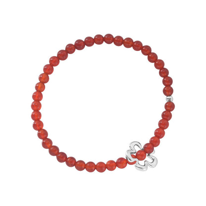 E廠【XDQ0589S】韓系ins風花朵紅瑪瑙手串女S925純銀氣質顯白百搭手環手飾品
 25.11-3