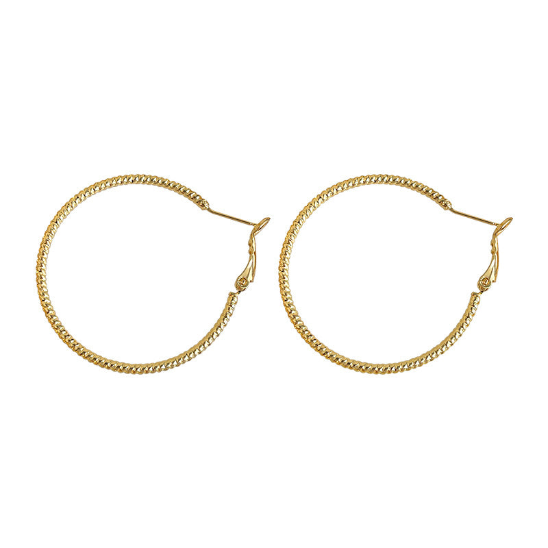 A廠【7165】時尚個性冷淡風大耳圈圓圈銀針高級感通勤百搭耳環
 25.11-4