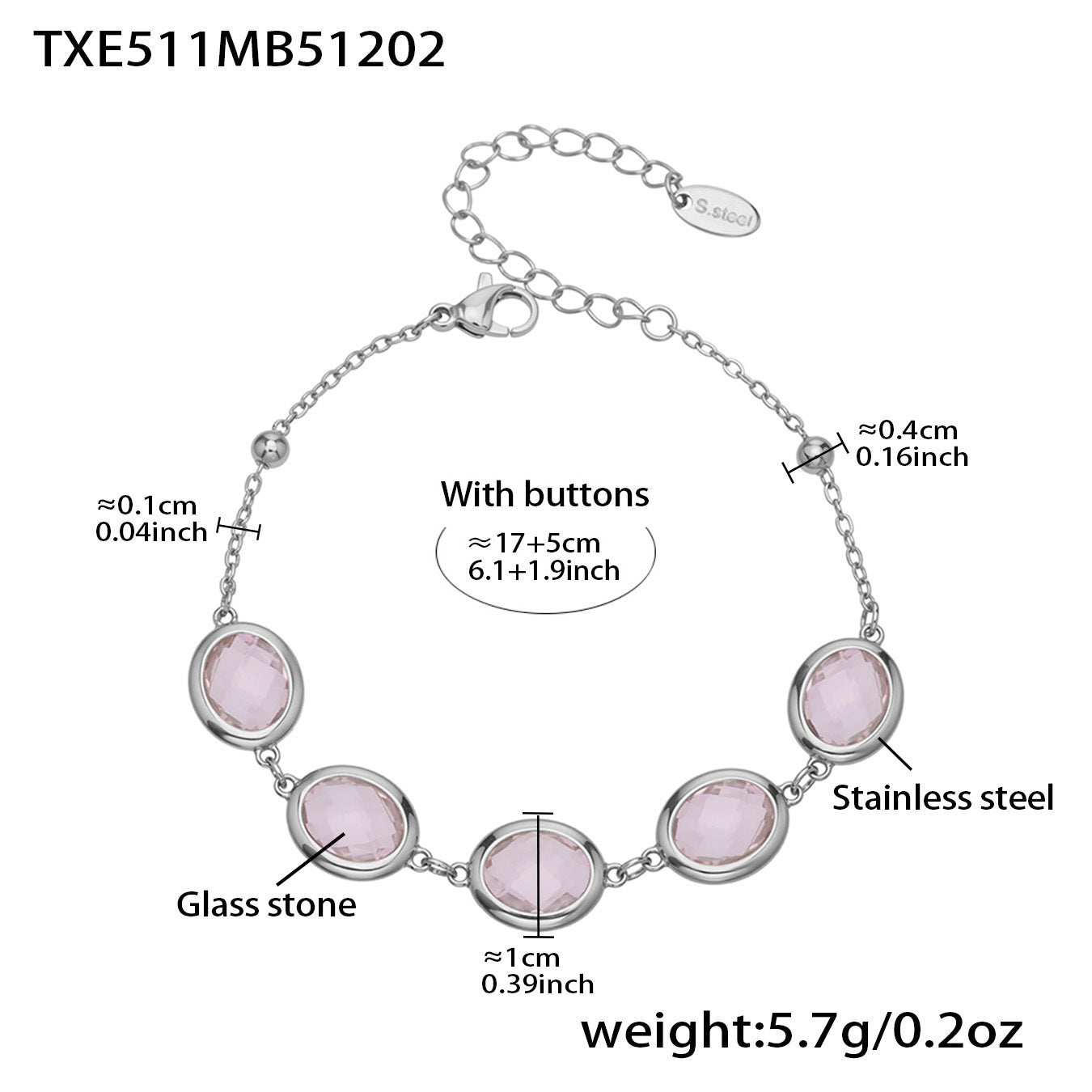 B廠【TXP511】不鏽鋼幾何橢圓切面玻璃石包邊項鍊手鍊耳環組鍍18k金跨國首飾
 25.12-2