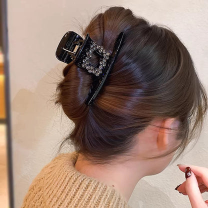 C廠【X76】韓國高端鏤空鑲鑽抓夾高級感黑色髮量少盤髮夾女新款後腦勺鯊魚夾
 26.04-3