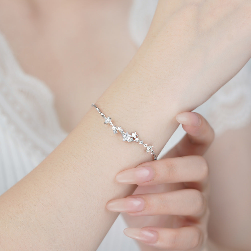 D廠【YC5136SL】純銀S925溫柔星星手鍊女輕奢小眾獨特精緻高級甜美優雅手飾
 25.12-3