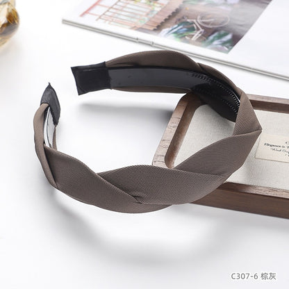 C廠【C307】秋冬復古麻花辮子髮箍女高級感美拉德髮飾頭扣壓髮卡高顱頂頭箍
 25.11-4「C廠-單筆結帳需滿，NT$500出貨(不含運費)」