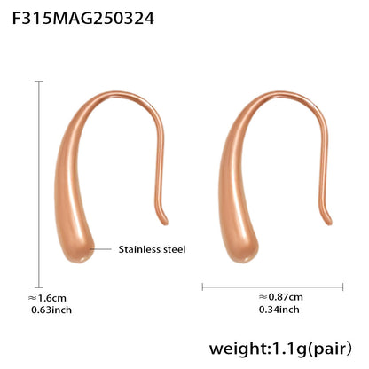 B廠【F315】水滴形耳鉤耳環極簡小眾設計感不鏽鋼PVD鍍18K真金跨境耳飾 25.03-4