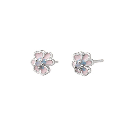 D廠【YC2858E】S925純銀花朵螺絲直針耳環淡雅小清新甜美氣質文藝風耳飾 25.01-2