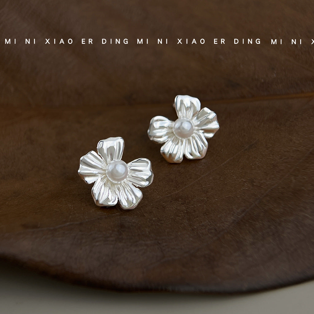 A廠【6369】清新甜美鍍銀針簡約百搭通勤時尚花朵耳環 氣質優雅2026新款耳飾
 26.03-2