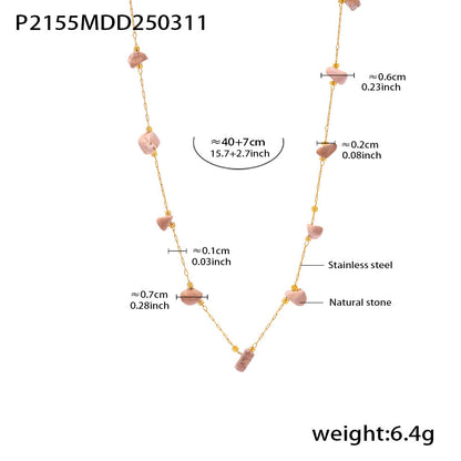 B廠【P2155】不規則天然碎石項鍊氣質百搭鎖骨鍊ins夏日度假糖果色首飾 25.03-3
