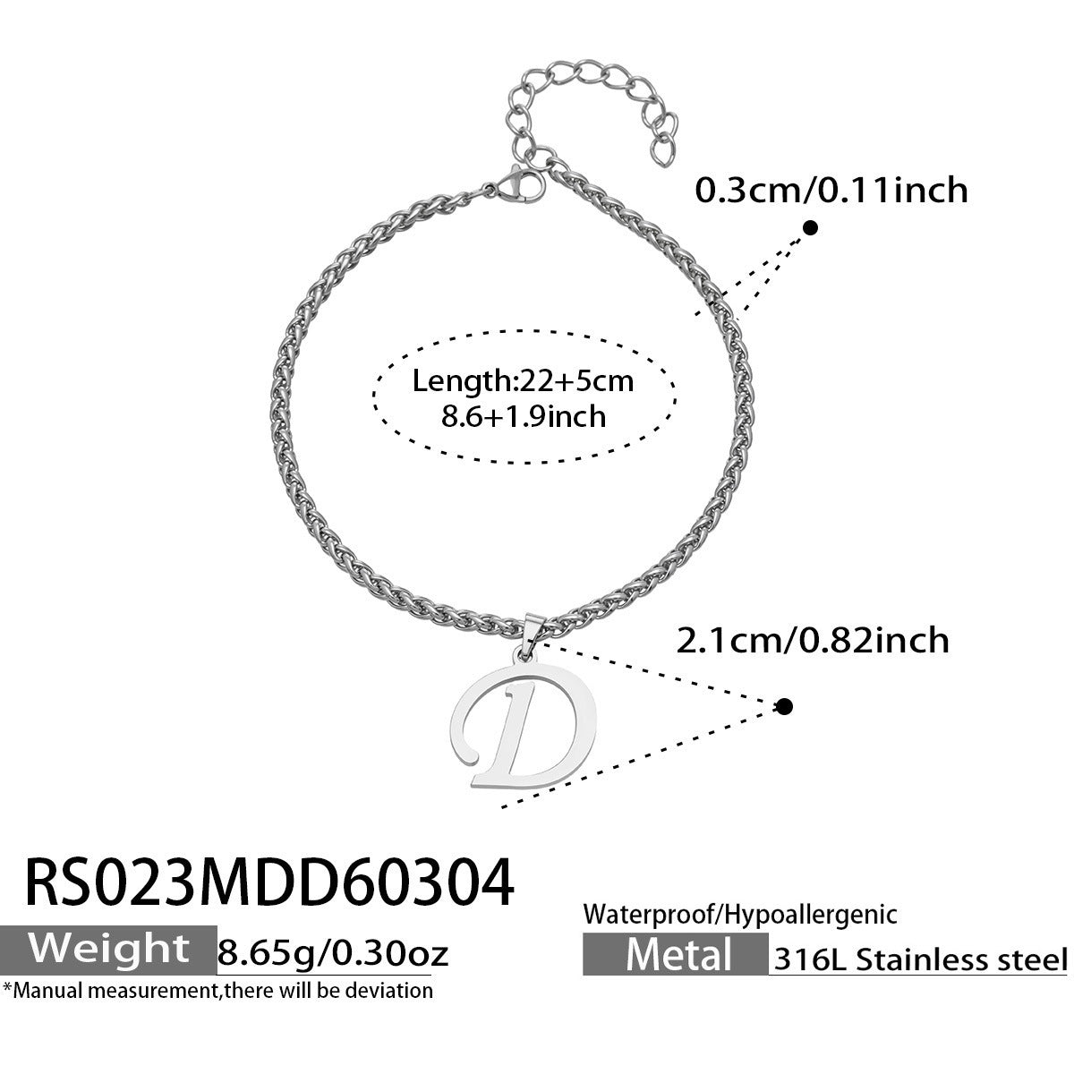 B廠【RS023】ins小眾時尚設計新款26字吊墜腳鍊不銹鋼材質歐美個性簡約腳飾
 26.03-2