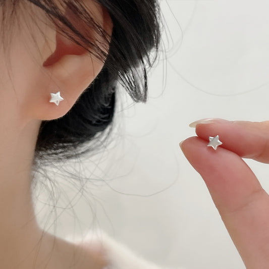 E廠【XDQ11374E】S999純銀迷你簡約星星耳環女小清新少女感星形百搭養耳耳飾潮
 25.12-4