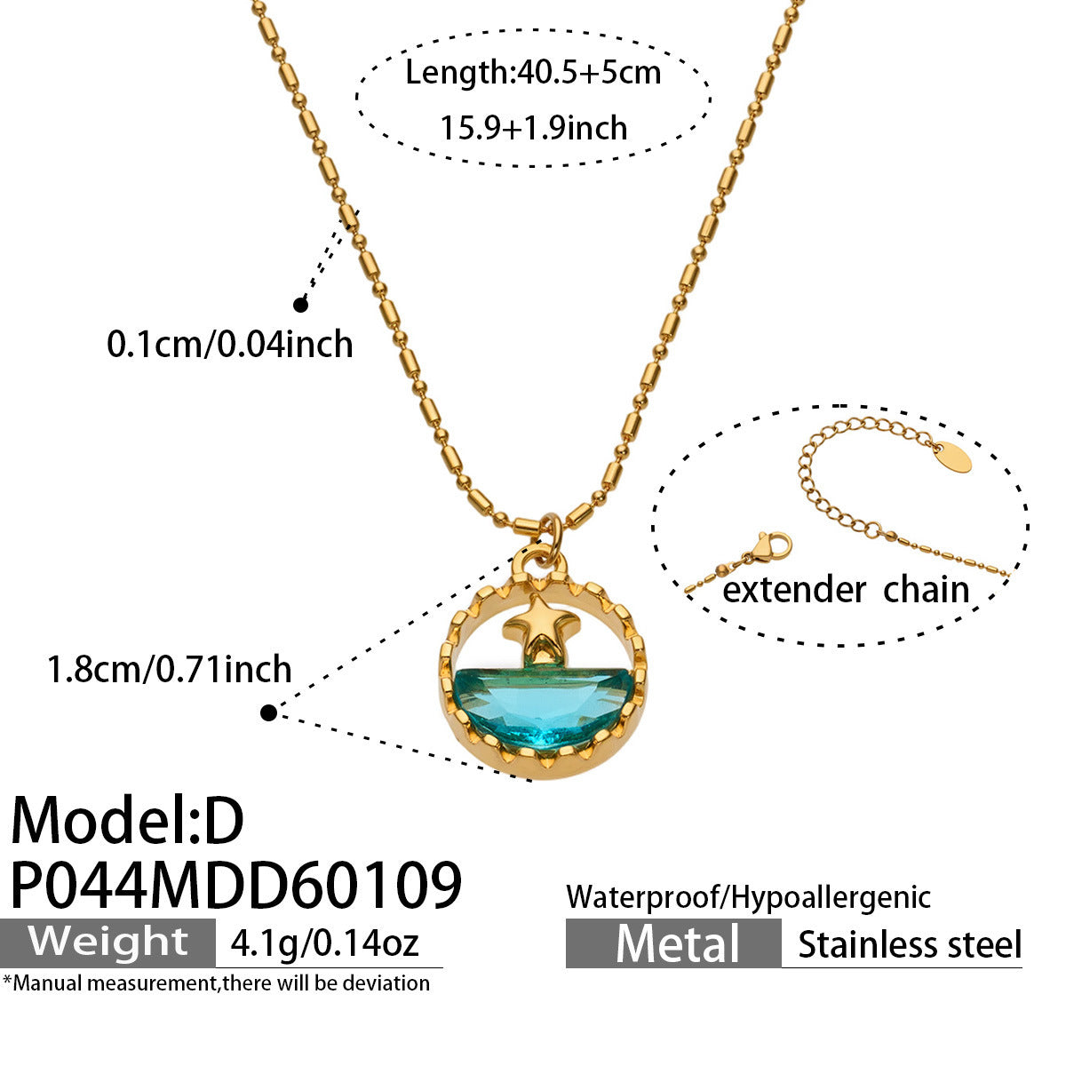 B廠【P043】海洋系列鯨生有你鯨魚海星滴油吊墜不鏽鋼鍍18K金項鍊小眾設計感
 26.04-5