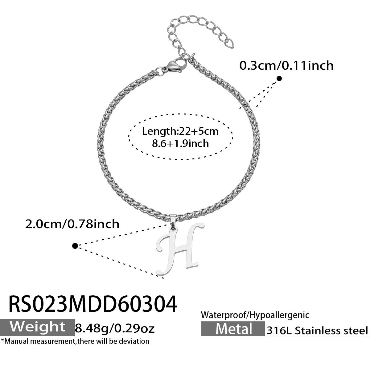 B廠【RS023】ins小眾時尚設計新款26字吊墜腳鍊不銹鋼材質歐美個性簡約腳飾
 26.03-2