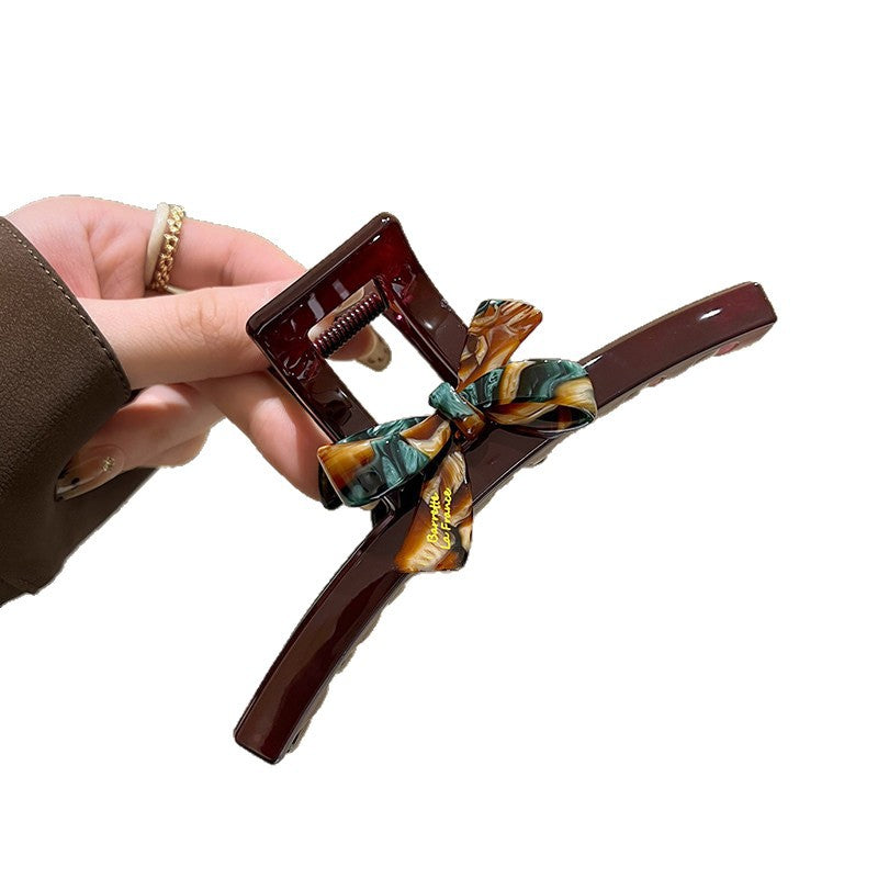 C廠【X126】韓系暈染蝴蝶結頭髮抓夾女2026新款高級感鯊魚夾春髮夾後腦勺髮飾
 26.04-3