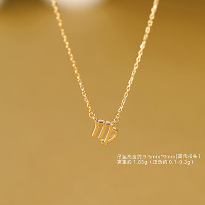 E廠【DQ1732N】S925純銀十二星座系列項鍊女ins時尚雙魚天秤獅子吊墜鎖骨鏈
 25.09-2