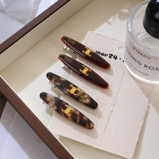 C廠【X145】韓國醋酸凱旋門瀏海髮夾女邊夾側邊瀏海夾高級感鴨嘴夾前額碎髮卡
 26.04-3