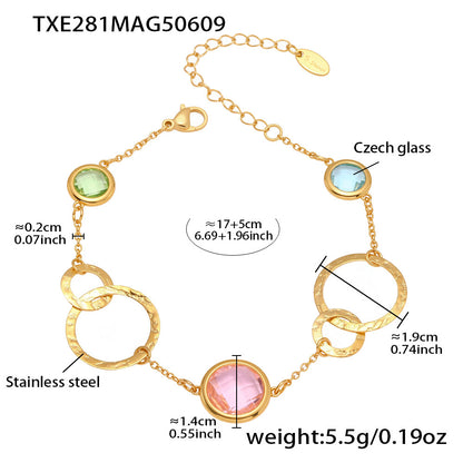 B廠【TXE281】超閃透亮捷克玻璃圓環手鍊精緻高級商品珠寶飾品 25.06-3