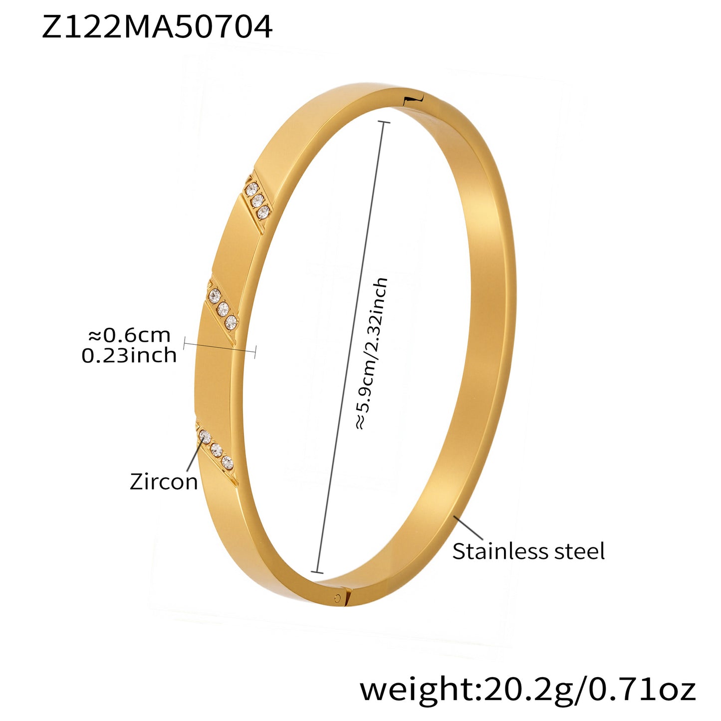 B廠【Z122】ins小眾設計感不鏽鋼幾何素圈鑲鋯石手鐲跨國時尚手環組合 25.07-2