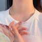 E廠【YC3774N】S925純銀個性四芒星鋯石雙環項鍊女時尚小眾設計感鎖骨鏈 24.05-3
