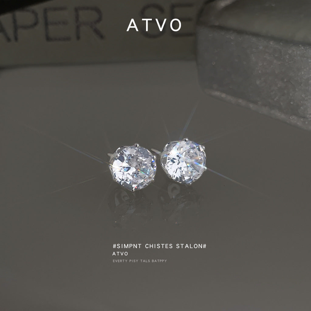 A廠【7481】極簡圓形幾何鋯石超閃小眾個性通勤百搭日常耳環飾品
 26.04-3
