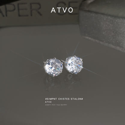 A廠【7481】極簡圓形幾何鋯石超閃小眾個性通勤百搭日常耳環飾品
 26.04-3