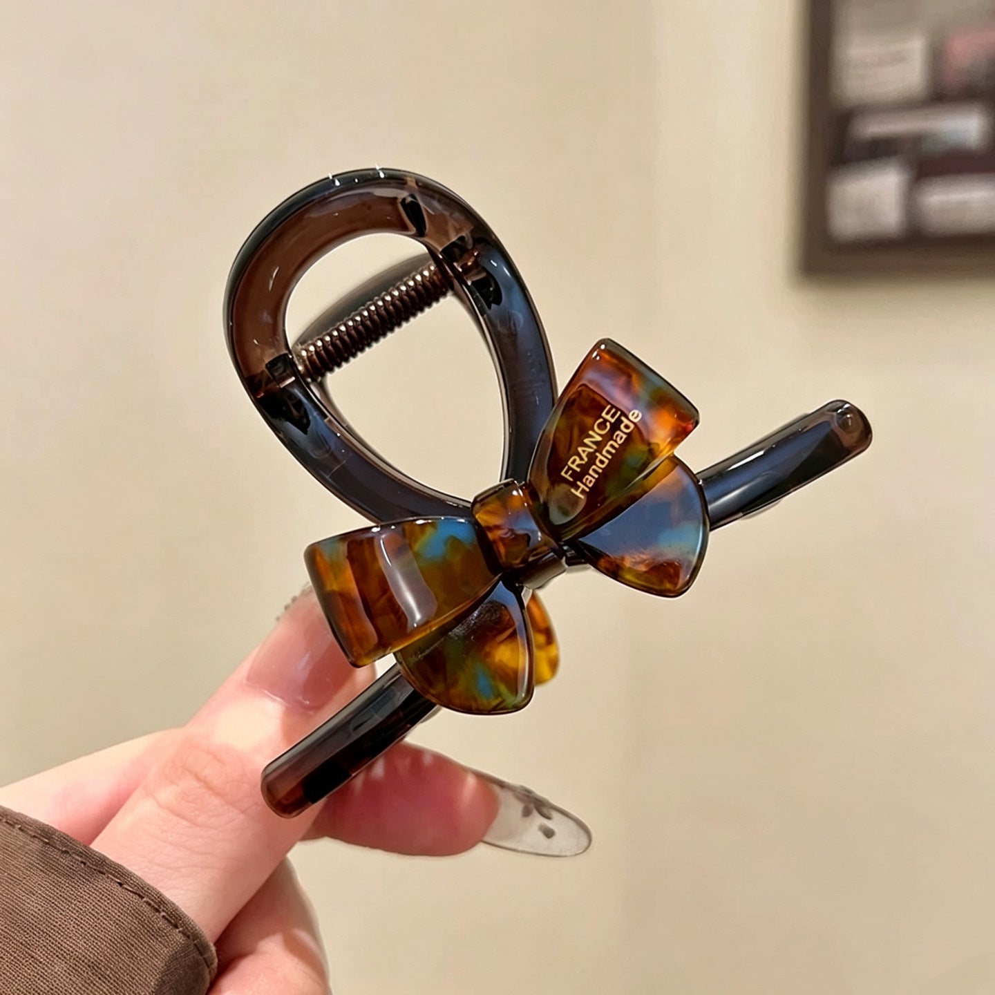 C廠【X646】復古豹紋蝴蝶結抓夾女高級感氣質高品質鯊魚夾夾子2026新款飾
 26.07-5