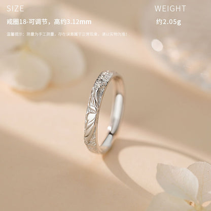 E廠【YC3035R】S999足銀蝶戀蝴蝶肌理情侶對戒溫柔一對戒指
 25.10-5