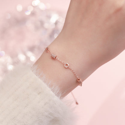 D廠【YC4923SL】足銀S999精緻小蠻腰手鍊女小眾設計高級感百搭輕奢鮮美手鍊
 26.01-1