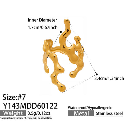 B廠【Y136】歐美ins簡約設計幾何型素圈戒指組合不鏽鋼鍍金小眾時尚開口指環
 26.01-4