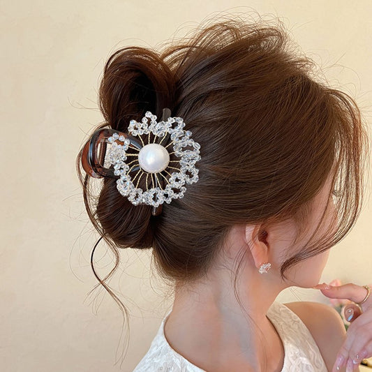 C廠【X122】花朵圓珠抓夾女後腦勺高級感鯊魚夾2026新款獨特髮夾春夏漂亮髮飾
 26.04-3