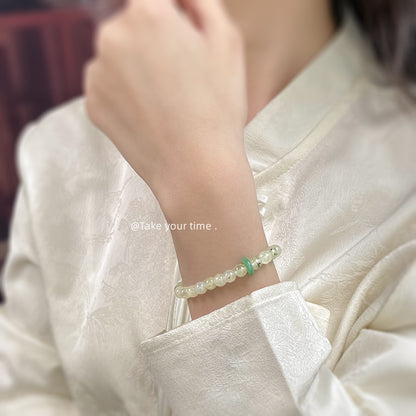 A廠【5850】個性新中式天然石葡萄石水晶手鍊國潮宮廷夏日新款原創設計手飾女 25.05-1