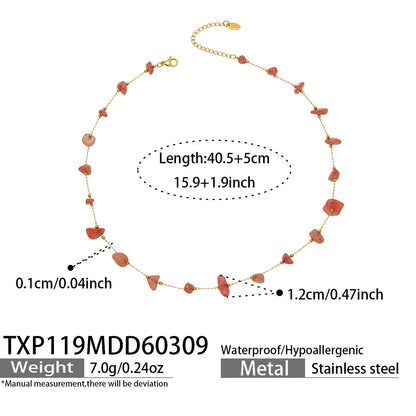 B廠【TXP114】多巴胺彩色小方塊碎石手工製作串珠項鍊手鍊套裝歐美簡約時尚飾品
 26.03-3