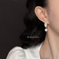 C廠【6256】真貝殼！時尚高級感優雅氣質輕奢風925銀針鍍14K幾何百搭耳環耳環 25.06-4