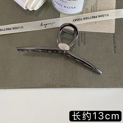 C廠【X193】高品質感字母金屬大號抓夾髮量多通勤百搭冷淡風髮夾鯊魚夾子髮飾
 26.04-5「C廠-單筆結帳需滿，NT$500出貨(不含運費)」