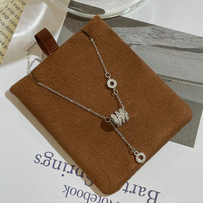 F廠【XDQ0029N】輕奢高級感S999純銀小蠻腰鑲鑽項鍊足銀鎖骨鏈甜美小眾毛衣鏈
 25.11-1