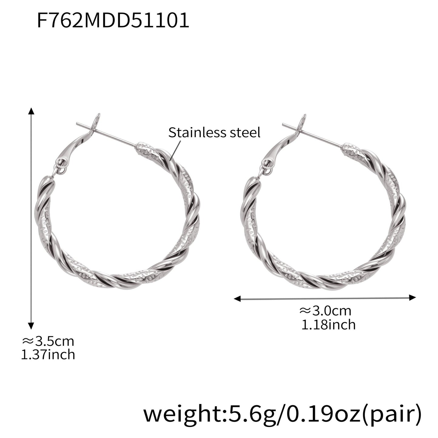 B廠【F753】ins風小眾設計三層愛心耳環不鏽鋼18k鍍金耳環不掉色耳飾
 25.11-1