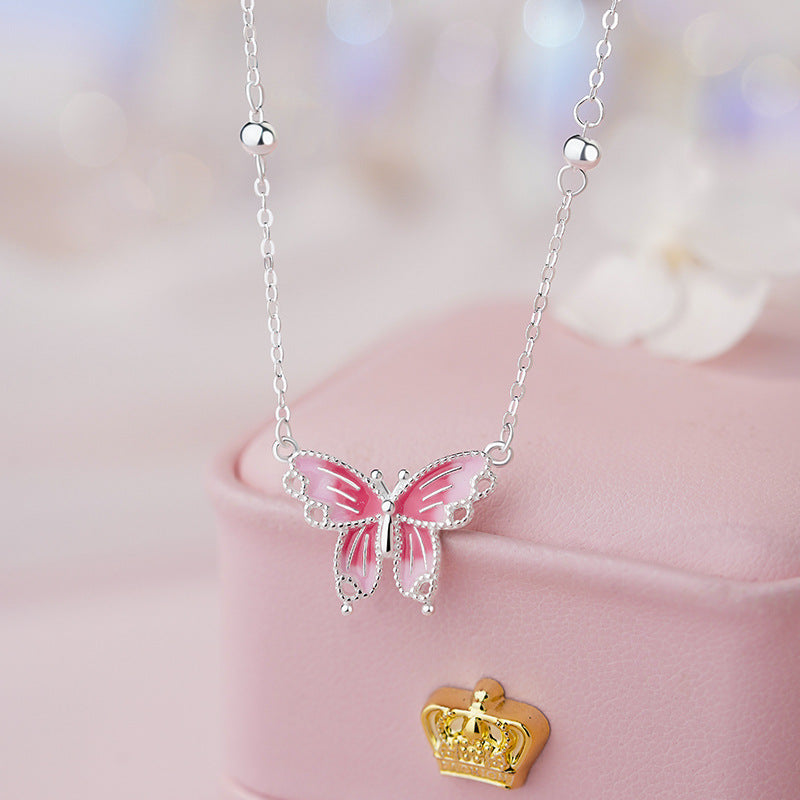 E廠【YC2162N】S999足銀蝴蝶項鍊甜美風百搭氣質小眾韓風少女心鎖骨鏈
 25.10-5