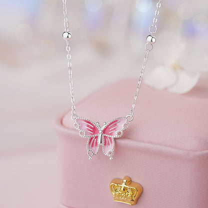 E廠【YC2162N】S999足銀蝴蝶項鍊甜美風百搭氣質小眾韓風少女心鎖骨鏈
 25.10-5