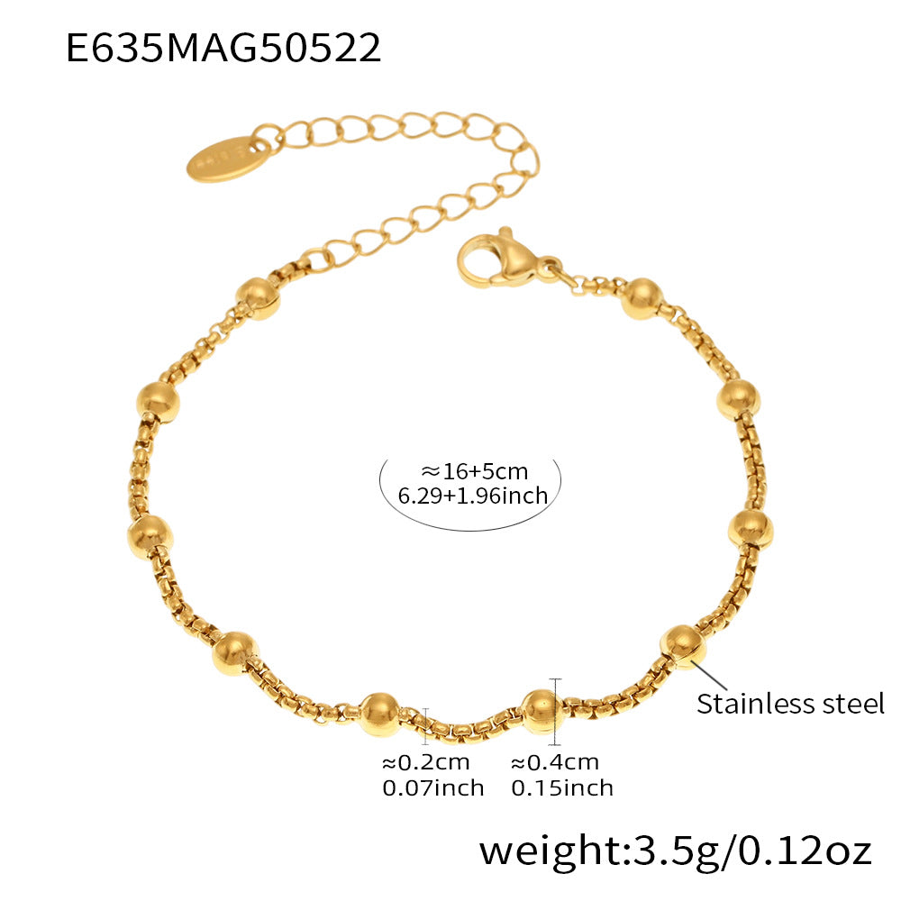 B廠【E635】歐美INS風不鏽鋼5A鋯石愛心蝴蝶結配件手鍊鍍18k真金飾品女 25.05-5