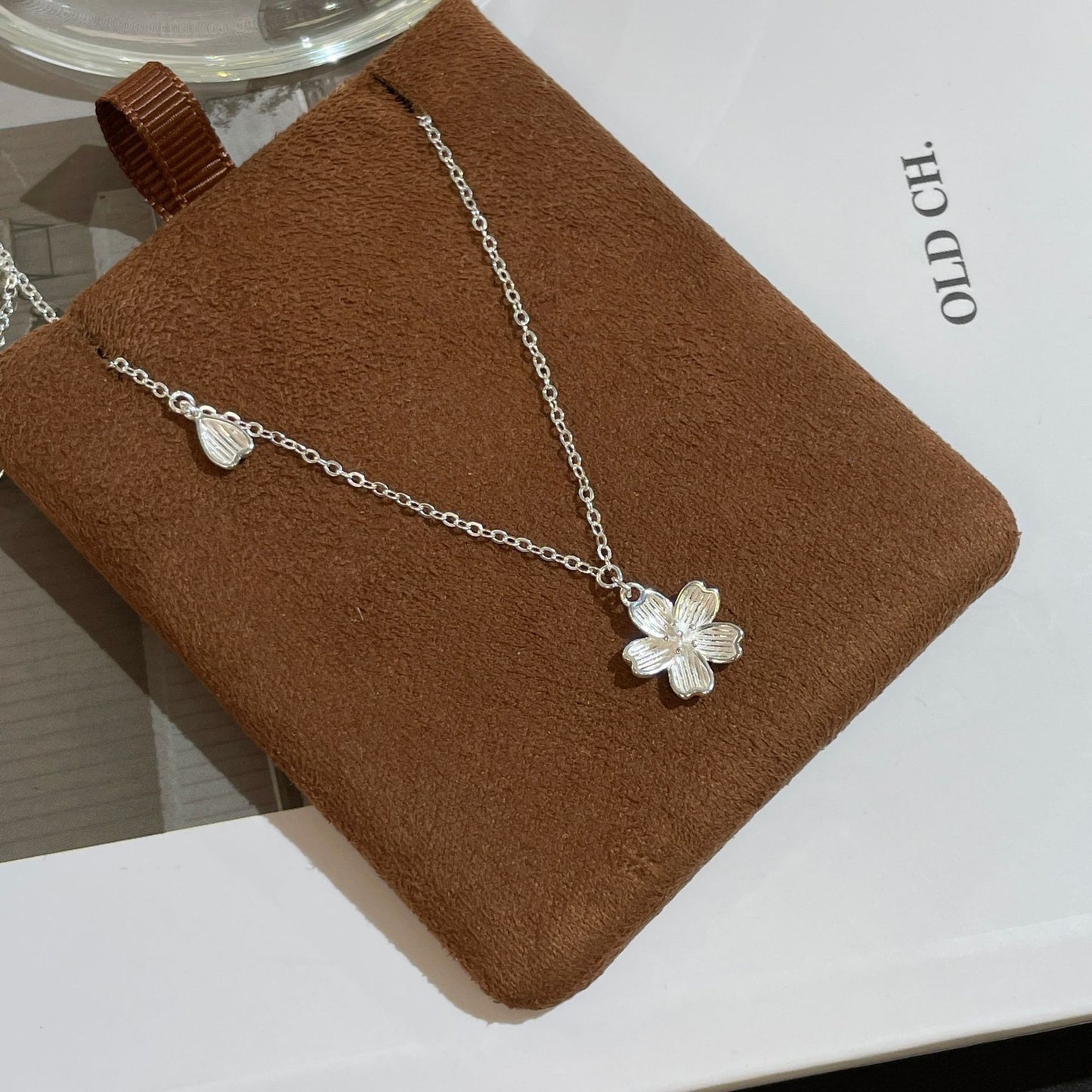 E廠【XDQ0898N】S999純銀韓系ins櫻花項鍊女輕奢高級感花朵時尚百搭鎖骨鏈潮
 25.11-4