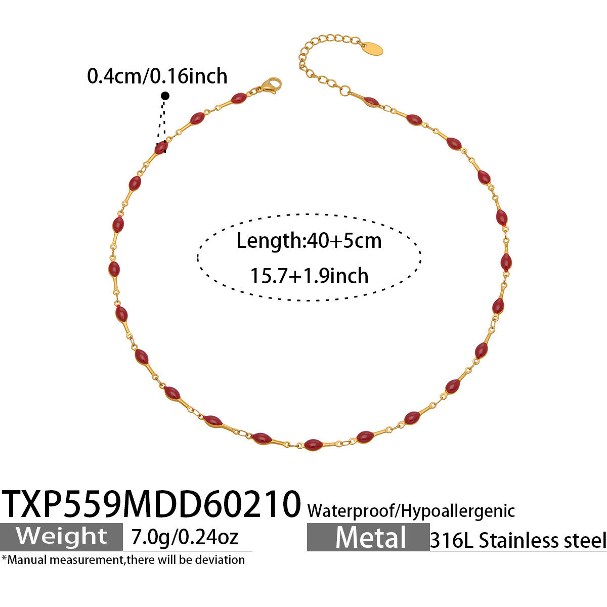 B廠【TXP559】歐美風時尚多巴胺撞色鎖骨項鍊手鍊不鏽鋼滴油材質簡約個性設計感
 26.03-2