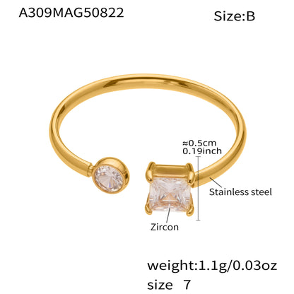 B廠【A309】超閃5A鋯石小鑽尾戒三件組戒指不鏽鋼18k鍍金飾品跨境rings
 25.10-1