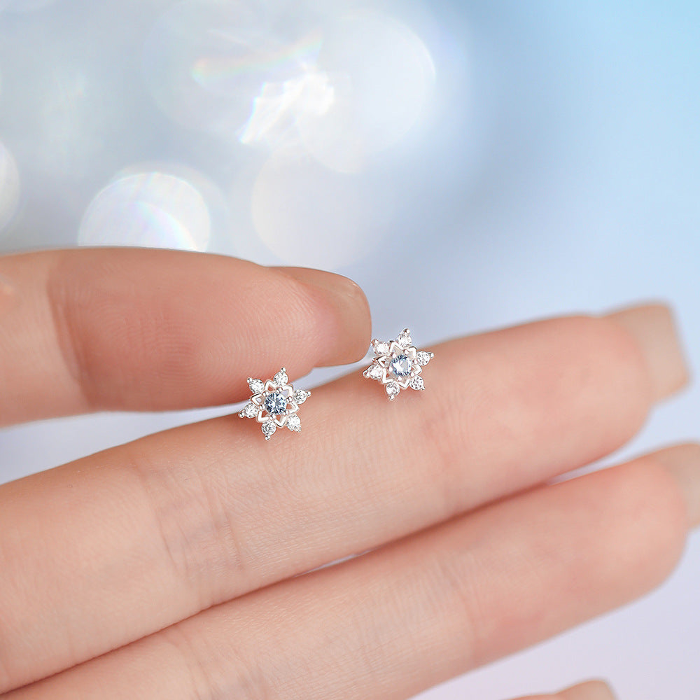 D廠【YC9912E】原創足銀S999雪花耳環聖誕主題甜美個性韓風少女心養耳洞耳飾
 25.12-1