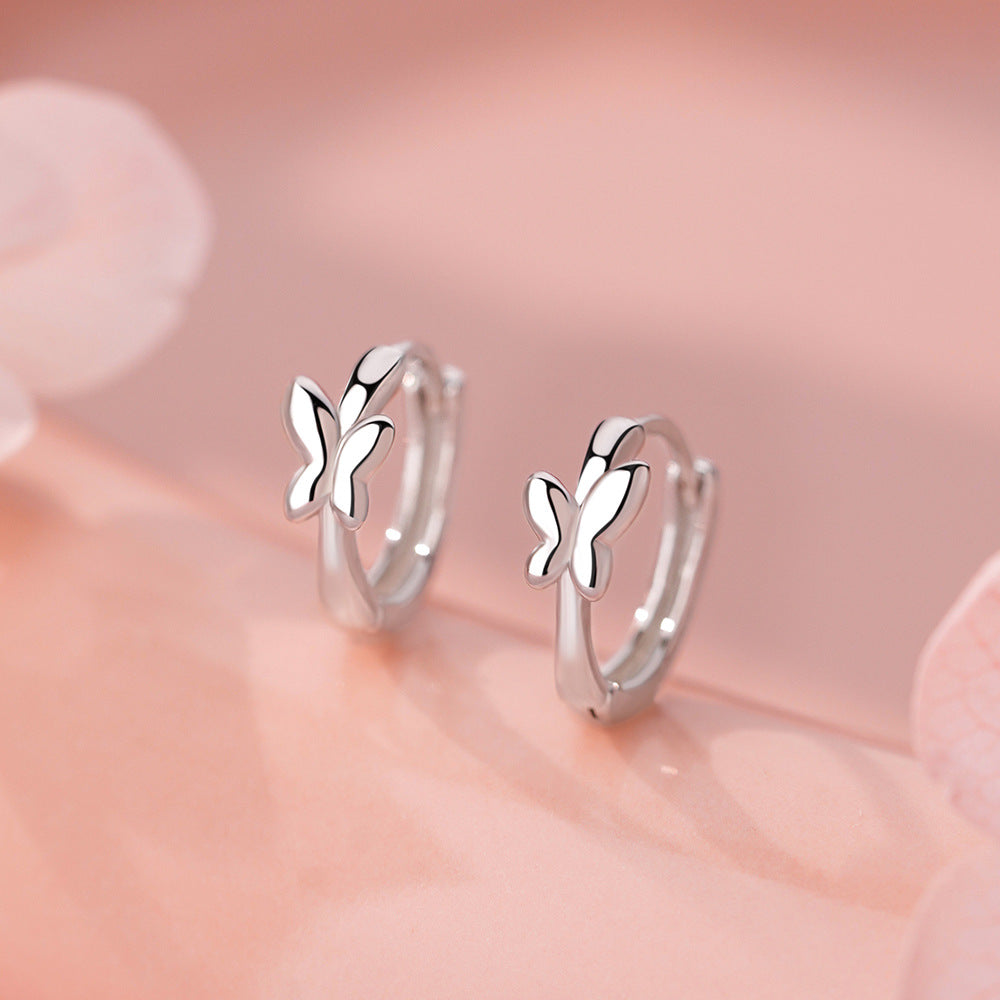 D廠【YC9500E】純銀S925甜美蝴蝶耳扣女時尚精緻百搭設計高級感優雅森系耳飾
 25.12-3