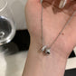 F廠【DQ0108N】S925純銀韓版雙圈閃鑽項鍊女高級感輕奢小眾圓環鋯石鎖骨鏈潮
 25.09-2