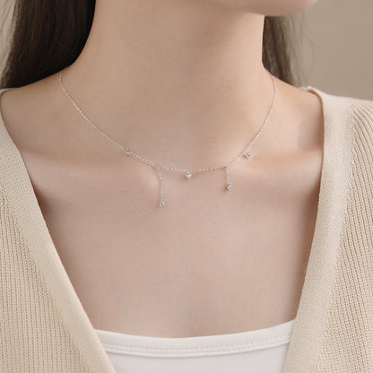 D廠【YC0432N】S925純銀小眾設計流蘇項鍊女簡約冷淡風氣質百搭鎖骨鏈 25.03-3
